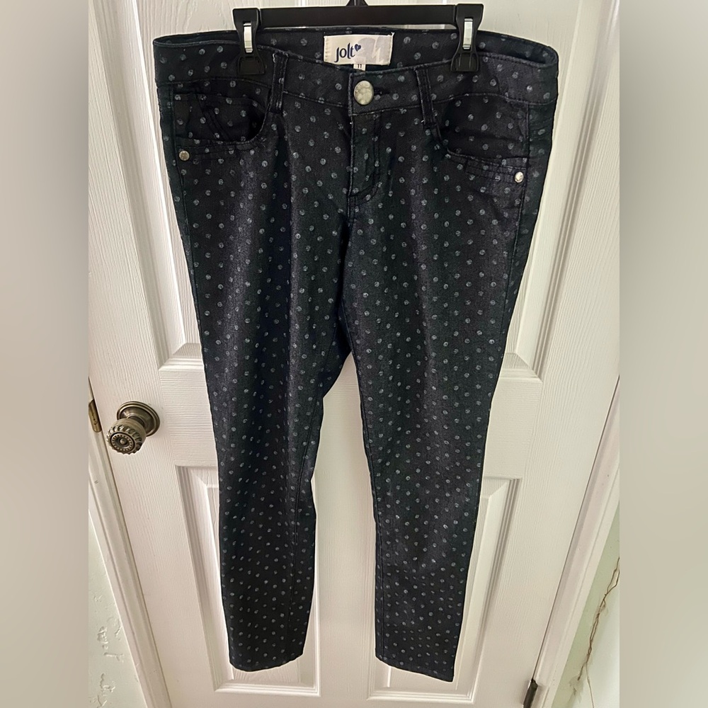 Jolt Pants with Playful Polka Dots, Junior Size 11. Straight Leg